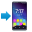 mobile phone with rightwards arrow at left