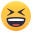 smiling face with open mouth and tightly-closed eyes