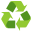 black universal recycling symbol